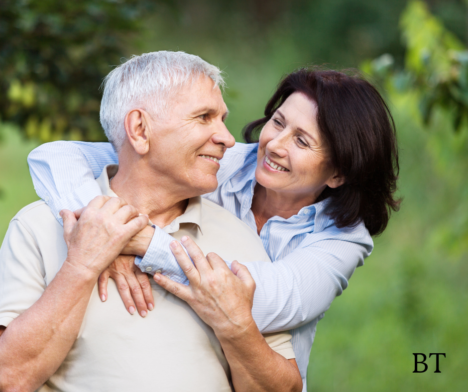 Happy Senior Couple Minimalist Facebook Post